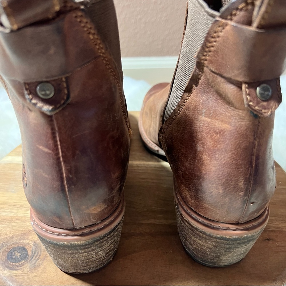 Timberland Leather Brown Sutherlin Bay Boots with Elastic Panels Size 8 - Picture 5 of 11